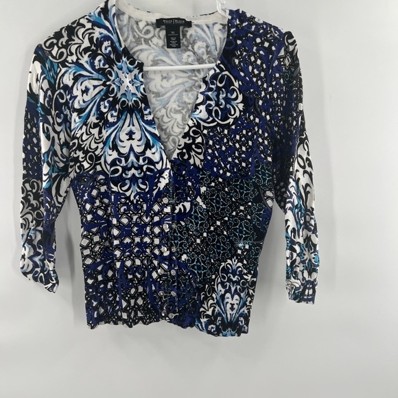 White House Black Market cardigan black paisley size XS - Picture 1 of 7